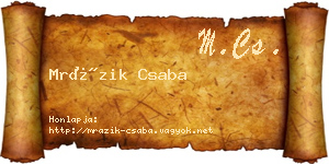 Mrázik Csaba névjegykártya