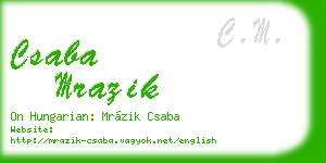 csaba mrazik business card