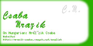 csaba mrazik business card